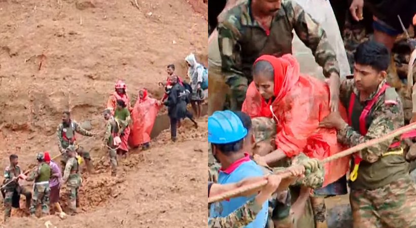 rescue operation to find tourists trapped in resort Wayanad Landslide