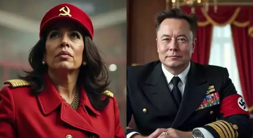 Musk posts Communist AI image of Kamala Harris, X users strike back