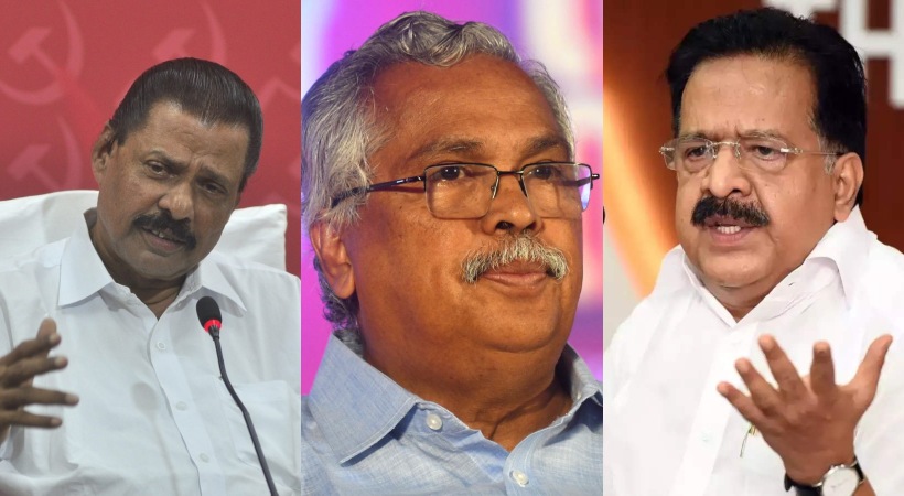cpi and congress against ADGP m r ajith kumar meeting with RSS leader