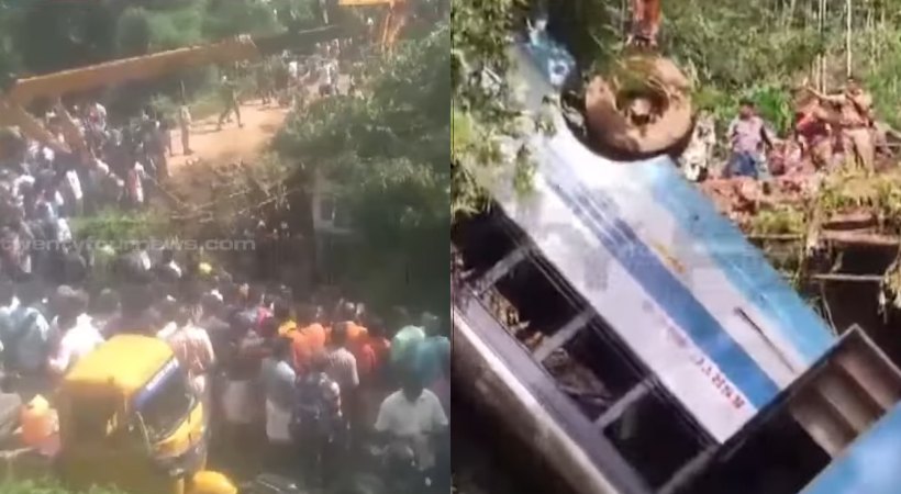 Two killed as Kozhikode KSRTC bus falls into river