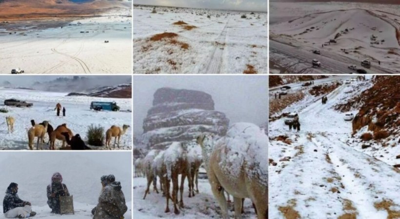 Saudi Arabian Desert's First Ever Snowfall