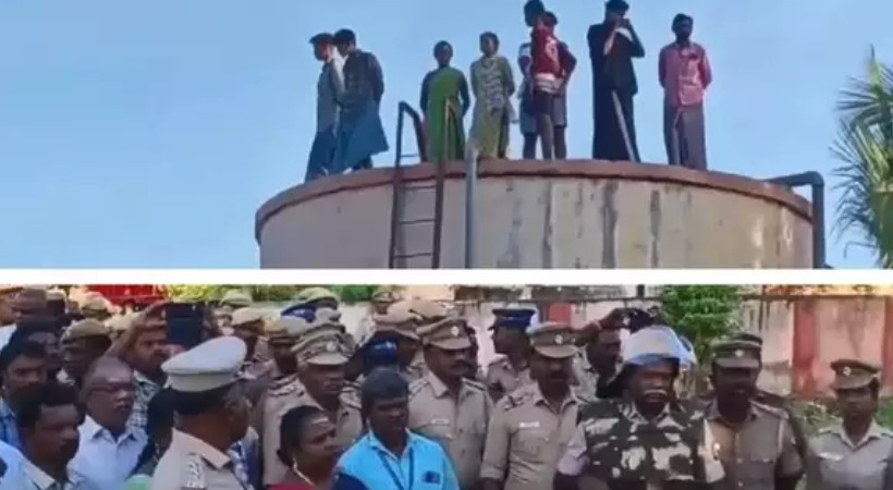people protest against madurai airport land acquisition works