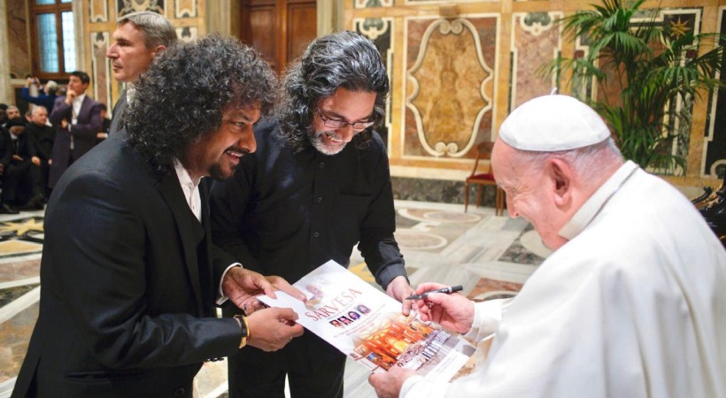 pope released Chetana Ganashrama album sung by Yesudas