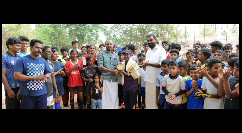 female football player CV Seena honored