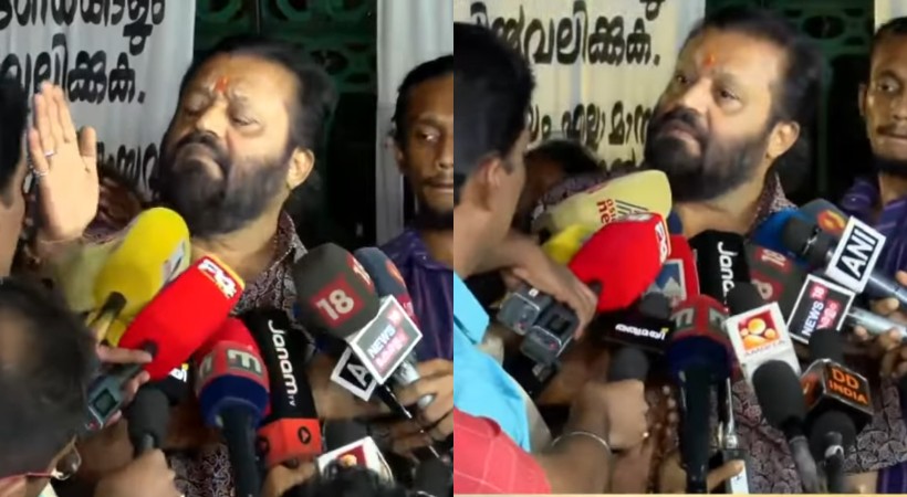 suresh gopi visited asha worker's protest site