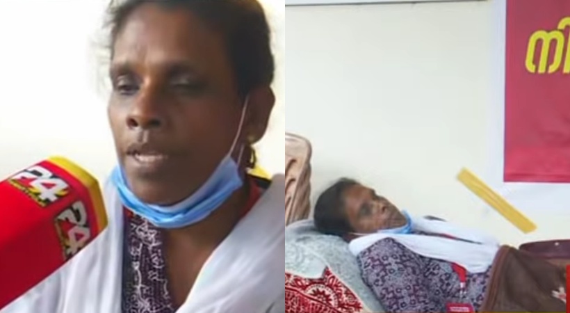 veena shafi hunger strike for forest department NOC to build home