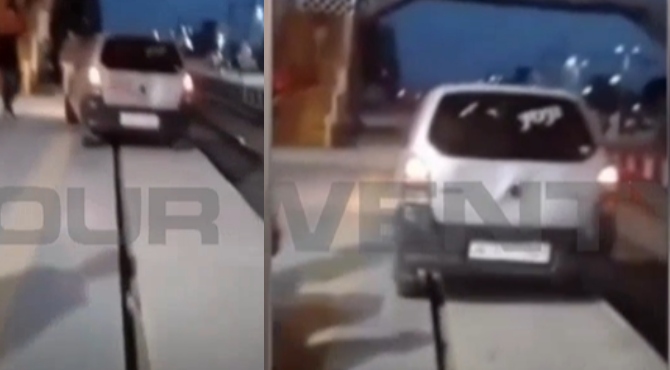 car in railway track